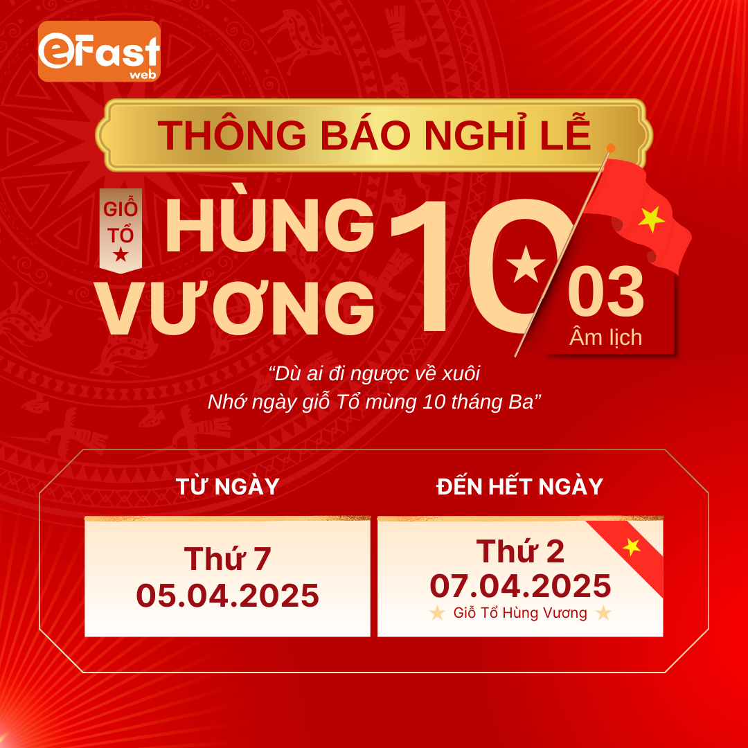 Instagram post đỏ vàng gold đơn giản rõ ràng thông báo lịch nghỉ lễ Việt Nam
